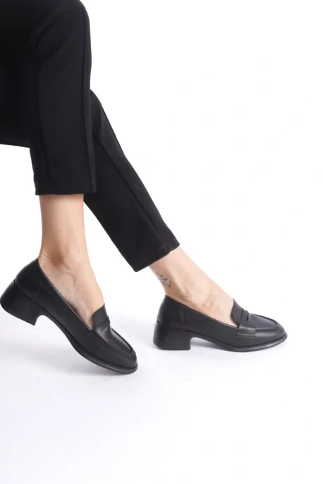 Kadın Loafer Ayakkabı Siyah Mat - Günlük Rahat Kadın Ayakkabı - Görsel 3